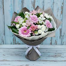 Букет цветов из:  Герберы, Альстромерии и Хризантемы в Костромской