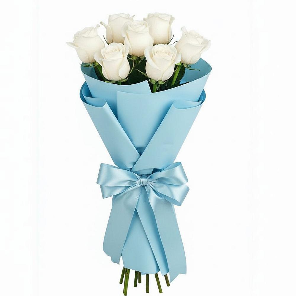 Букет 7 белых роз Проуд в Костромской