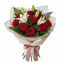 Букет цветов из:  Лилии и Розы #REPLACE_PRED# Костромской
