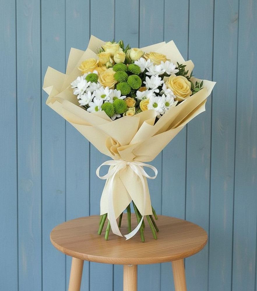 Букет цветов из: Хризантемы и Розы в Костромской