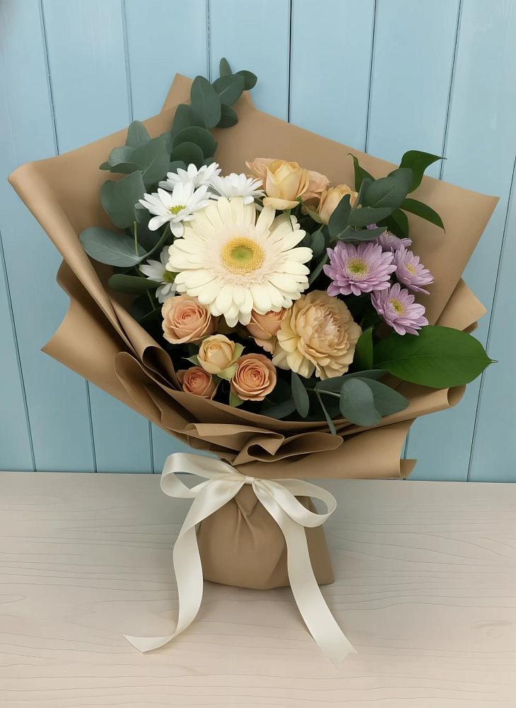 Букет цветов из: Герберы и Хризантемы в Костромской