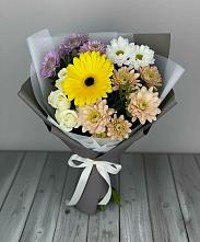 Букет цветов из:  Розы, Герберы и Хризантемы #REPLACE_PRED# Костромской