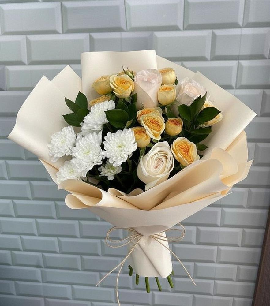 Букет цветов из: Розы и Хризантемы в Костромской