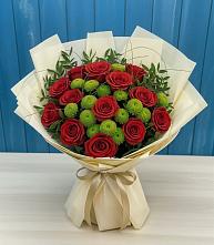 Букет цветов из:  Розы и Хризантемы #REPLACE_PRED# Костромской