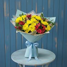 Букет цветов из:  Альстромерии и Хризантемы в Костромской